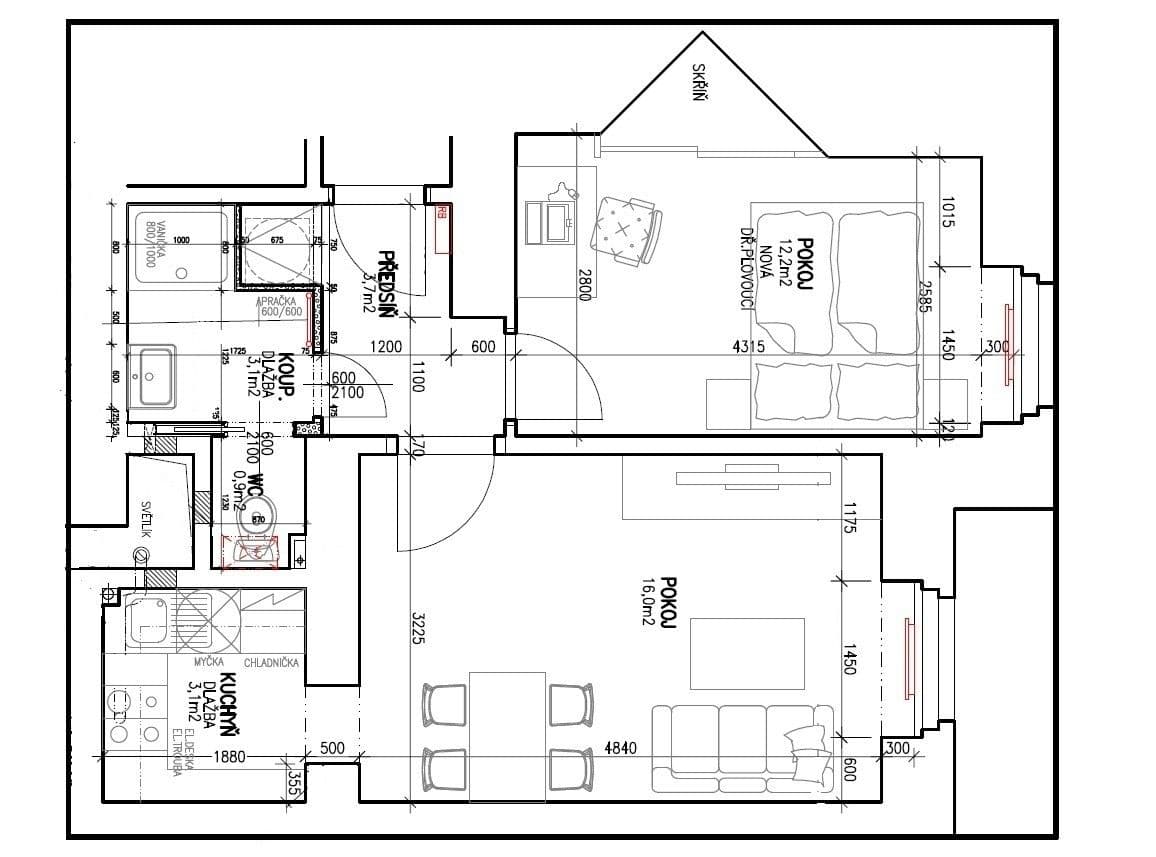 Pronájem bytu 2+kk 42 m², Kafkova, Praha, Praha Pronájem bytu 2+kk 42 m², Kafkova, Praha, Praha