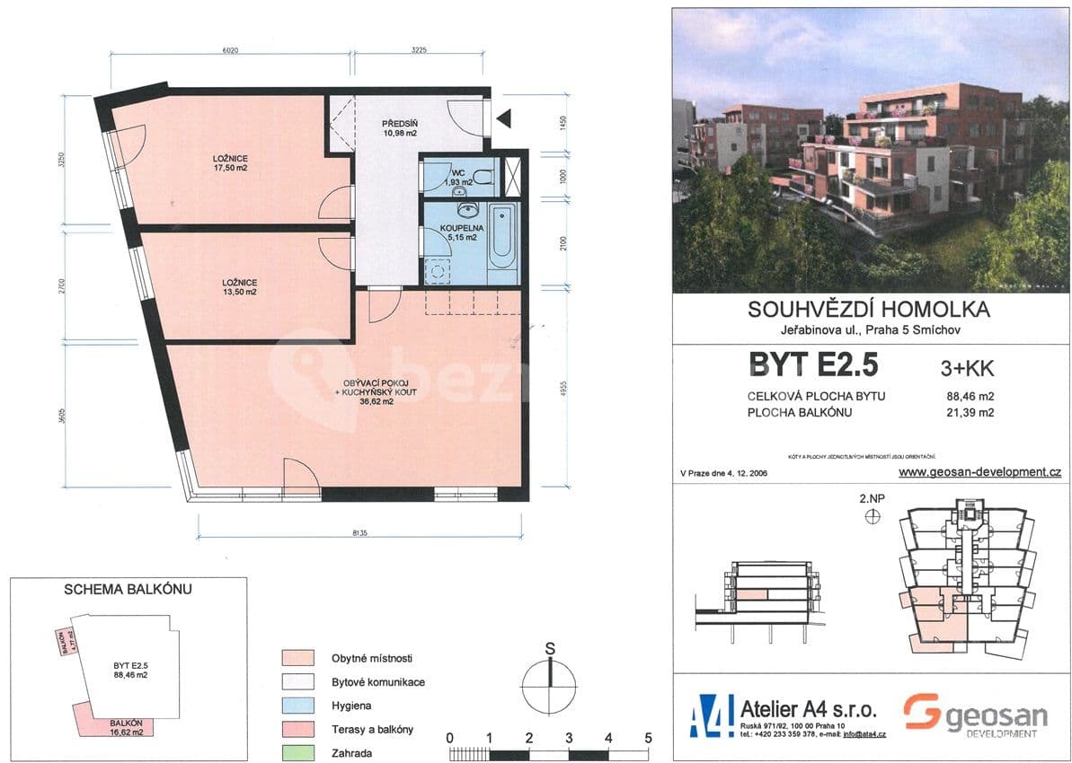Pronájem bytu 3+kk 89 m², Jeřabinová, Praha, Praha Pronájem bytu 3+kk 89 m², Jeřabinová, Praha, Praha