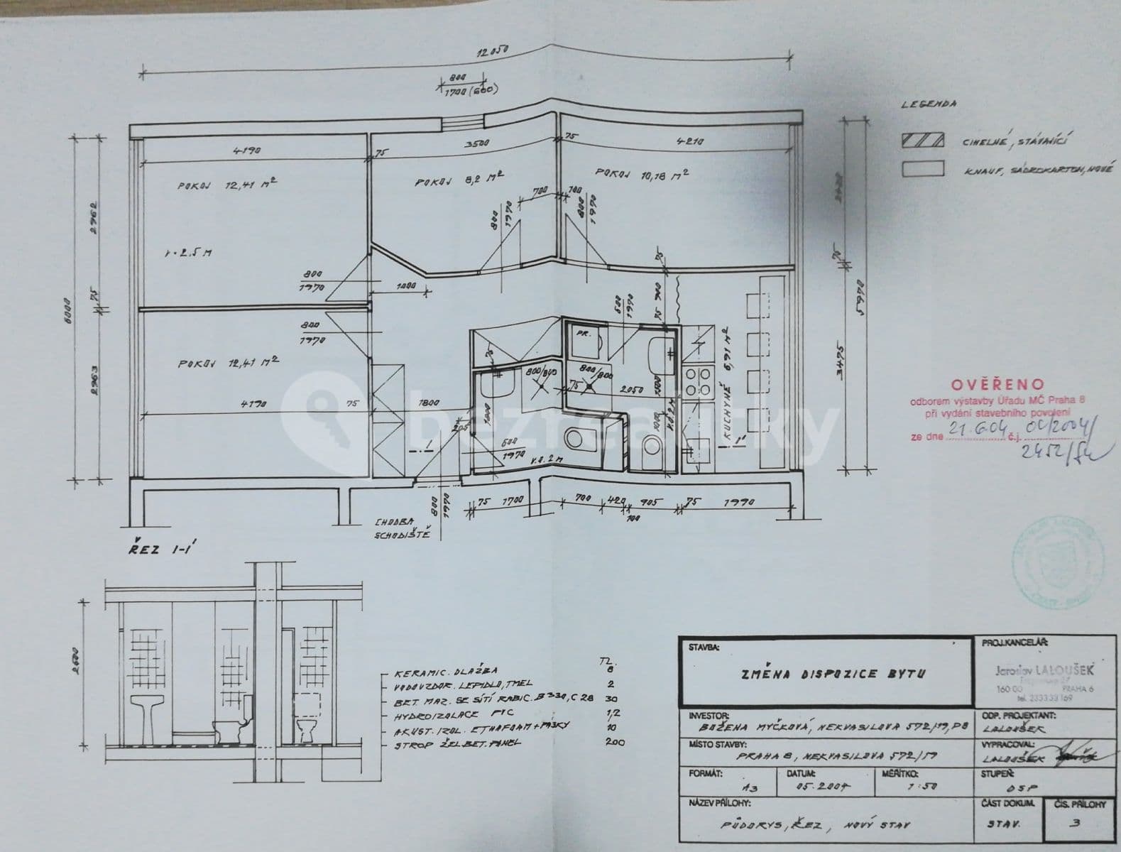 Pronájem bytu 3+1 72 m², Nekvasilova, Praha, Praha Pronájem bytu 3+1 72 m², Nekvasilova, Praha, Praha