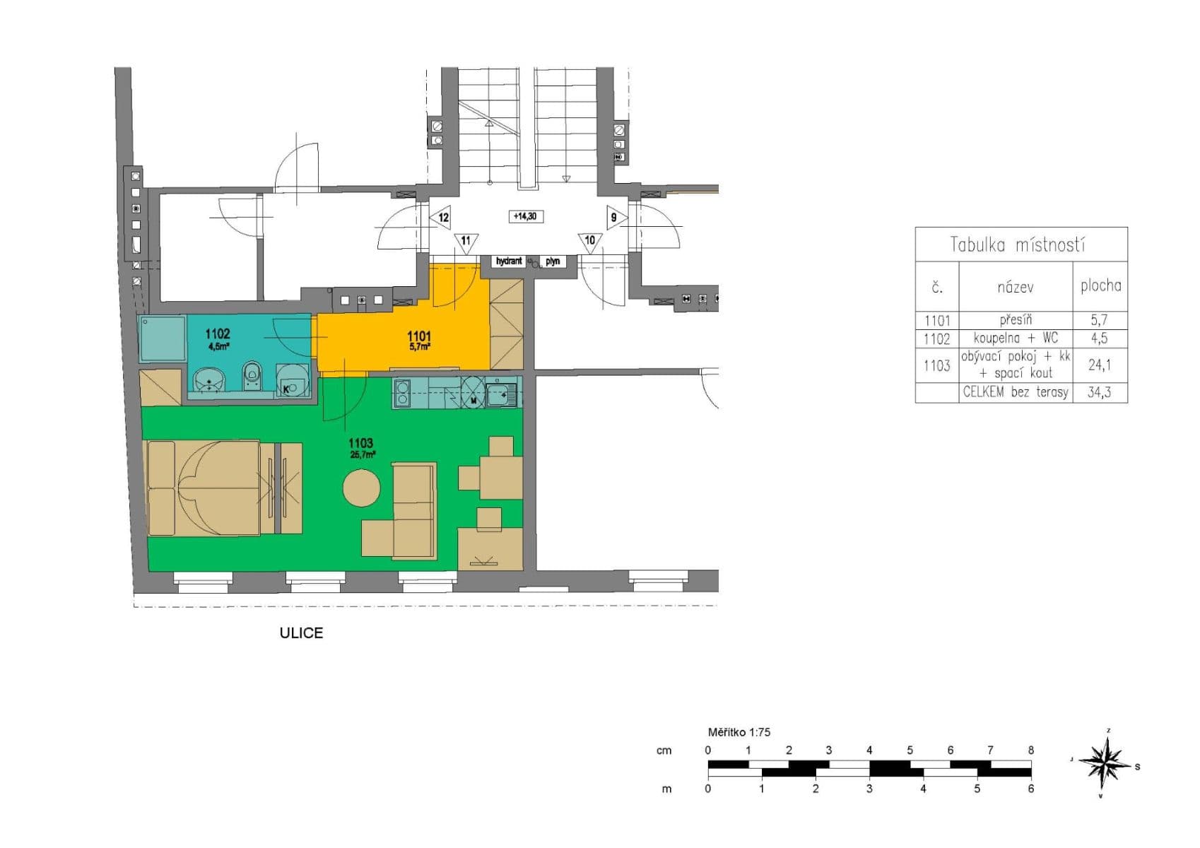 Pronájem bytu 1+kk 34 m², Bořivojova, Praha, Praha Pronájem bytu 1+kk 34 m², Bořivojova, Praha, Praha