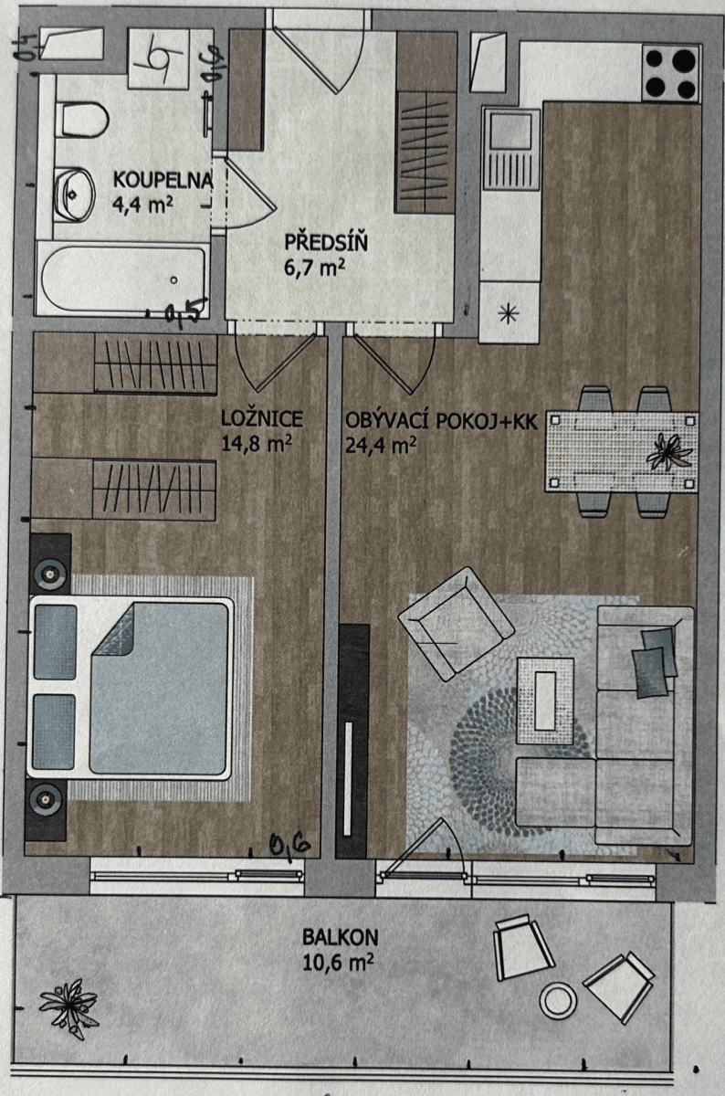 Pronájem bytu 2+kk 65 m², Granitova, Praha, Praha Pronájem bytu 2+kk 65 m², Granitova, Praha, Praha