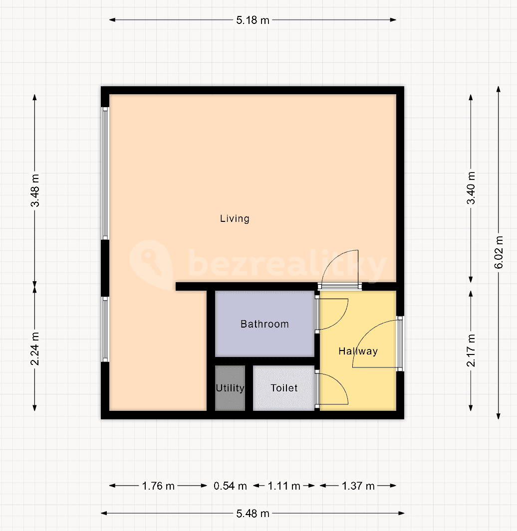 Pronájem bytu 1+kk 33 m², Zahradníčkova, Praha, Praha Pronájem bytu 1+kk 33 m², Zahradníčkova, Praha, Praha
