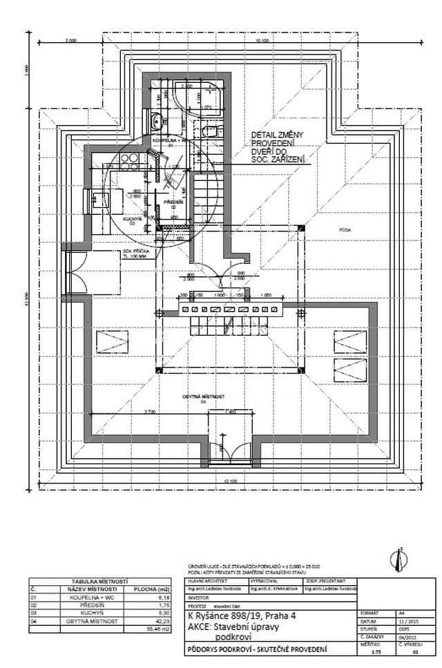 Pronájem bytu 55 m², K Ryšánce, Praha, Praha Pronájem bytu 55 m², K Ryšánce, Praha, Praha