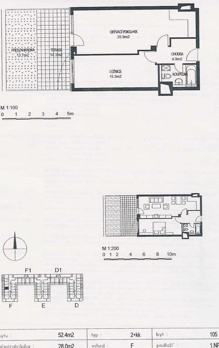 Pronájem bytu 2+kk 52 m², Voskovcova, Praha, Praha Pronájem bytu 2+kk 52 m², Voskovcova, Praha, Praha