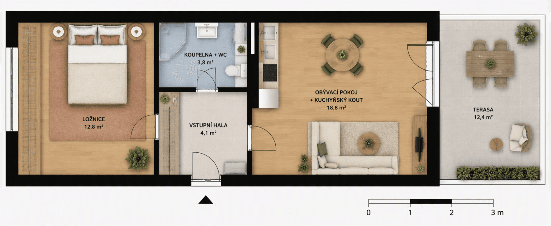 Pronájem bytu 2+kk 45 m², Václava Rady, Praha, Praha Pronájem bytu 2+kk 45 m², Václava Rady, Praha, Praha