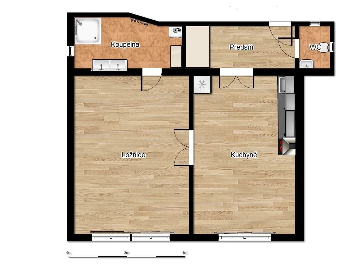 Pronájem bytu 2+kk 54 m², Táboritská, Praha, Praha Pronájem bytu 2+kk 54 m², Táboritská, Praha, Praha