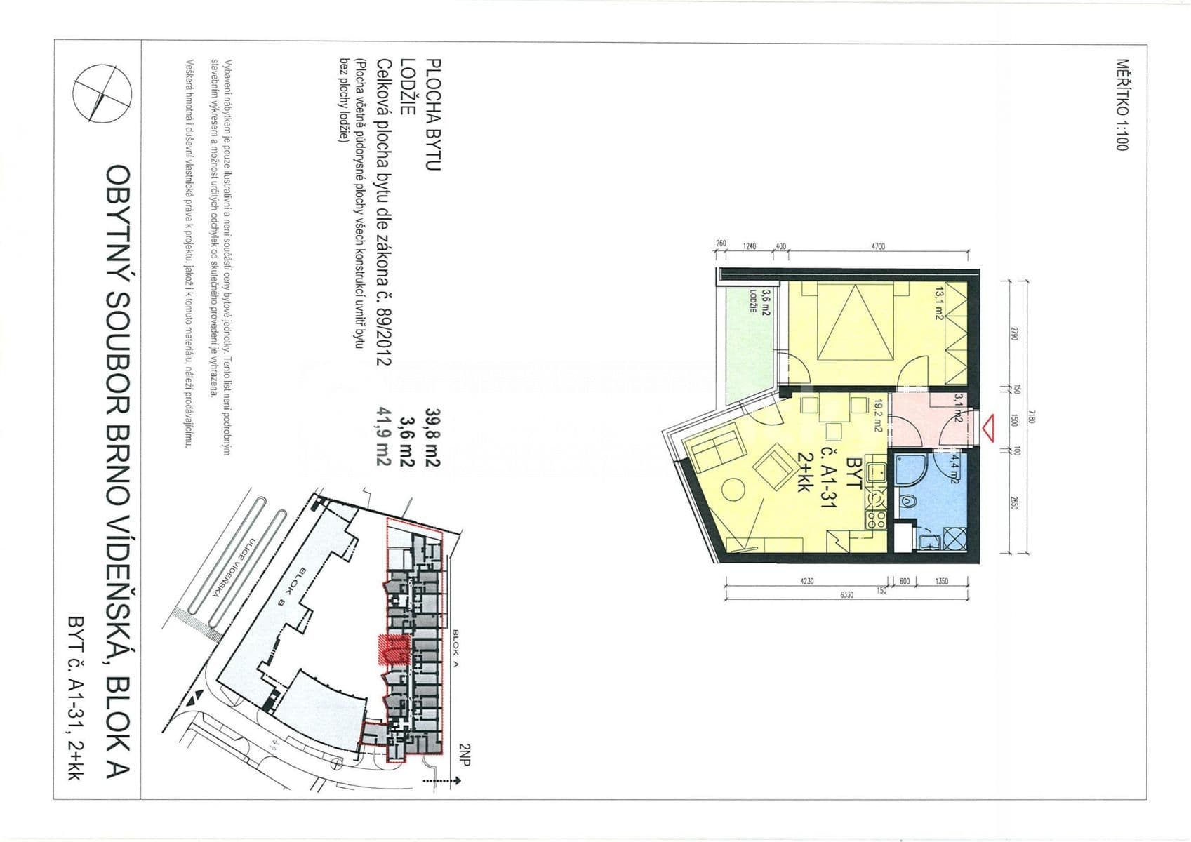 Pronájem bytu 2+kk 44 m², Vídeňská, Brno, Jihomoravský kraj Pronájem bytu 2+kk 44 m², Vídeňská, Brno, Jihomoravský kraj