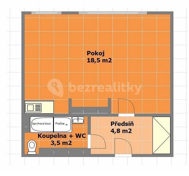 Pronájem bytu 1+kk 27 m², Za Mlýnem, Praha, Praha Pronájem bytu 1+kk 27 m², Za Mlýnem, Praha, Praha