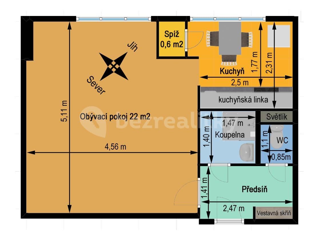 Pronájem bytu 1+1 32 m², Tyršova, Kolín, Středočeský kraj Pronájem bytu 1+1 32 m², Tyršova, Kolín, Středočeský kraj