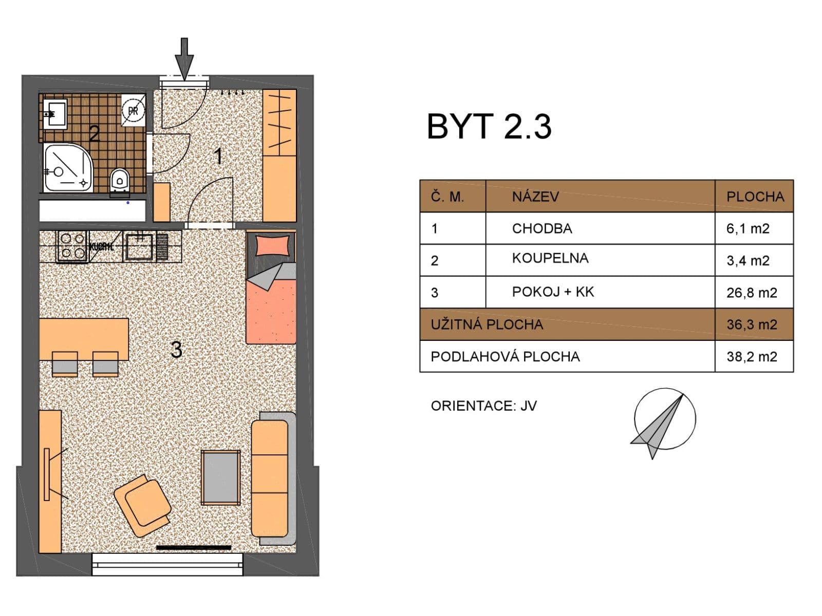 Pronájem bytu 1+kk 38 m², Kadečkové, Praha, Praha Pronájem bytu 1+kk 38 m², Kadečkové, Praha, Praha