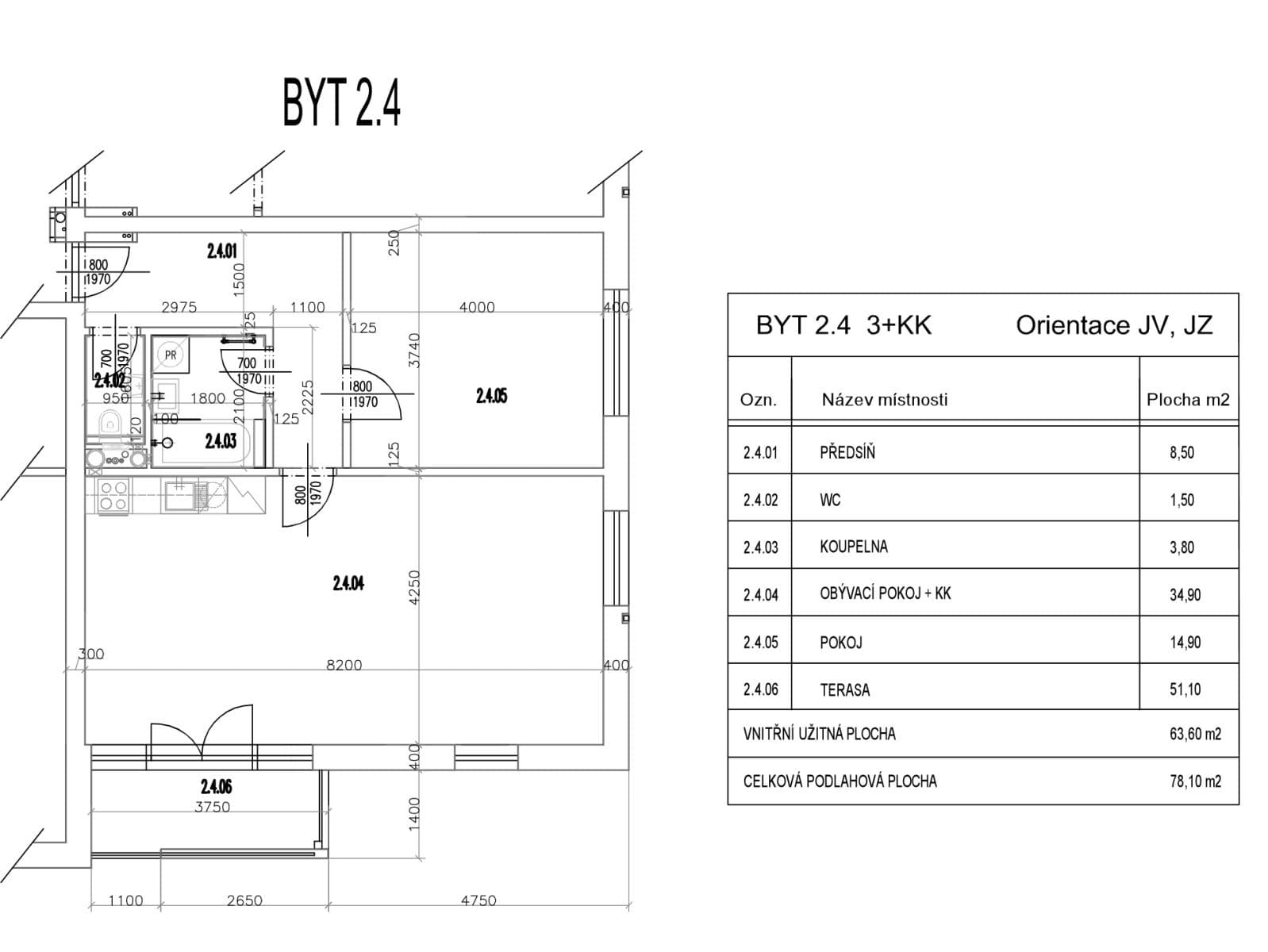 Pronájem bytu 2+kk 60 m², Kadečkové, Praha, Praha Pronájem bytu 2+kk 60 m², Kadečkové, Praha, Praha
