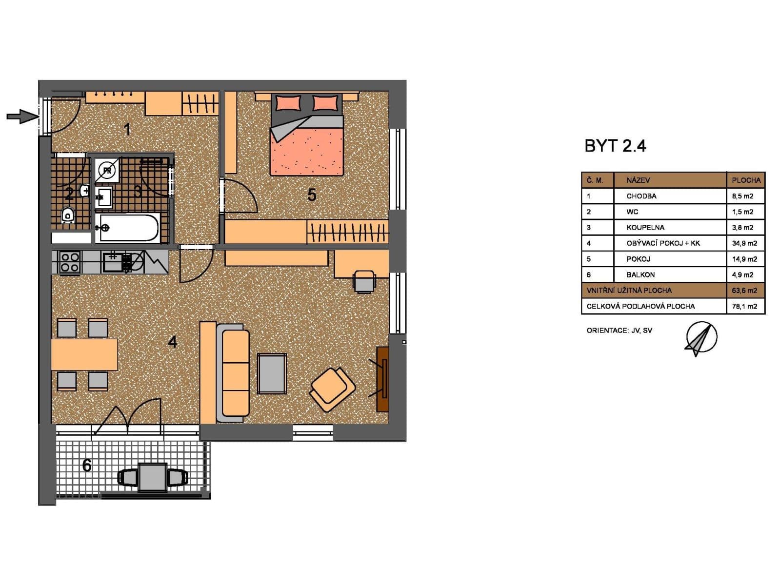 Pronájem bytu 2+kk 60 m², Kadečkové, Praha, Praha Pronájem bytu 2+kk 60 m², Kadečkové, Praha, Praha