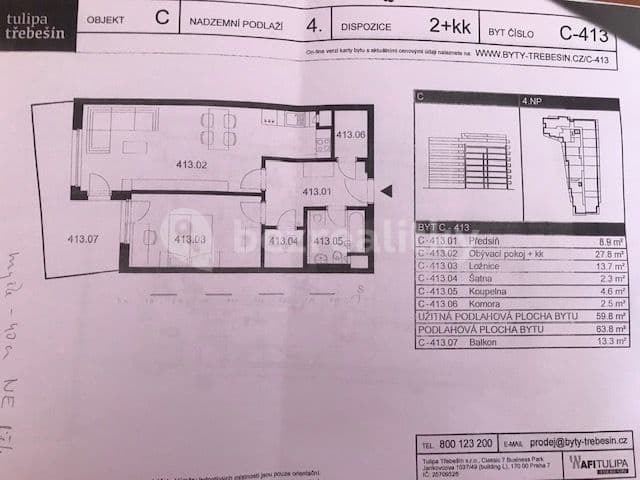 Pronájem bytu 2+kk 64 m², Zvěřinova, Praha, Praha Pronájem bytu 2+kk 64 m², Zvěřinova, Praha, Praha
