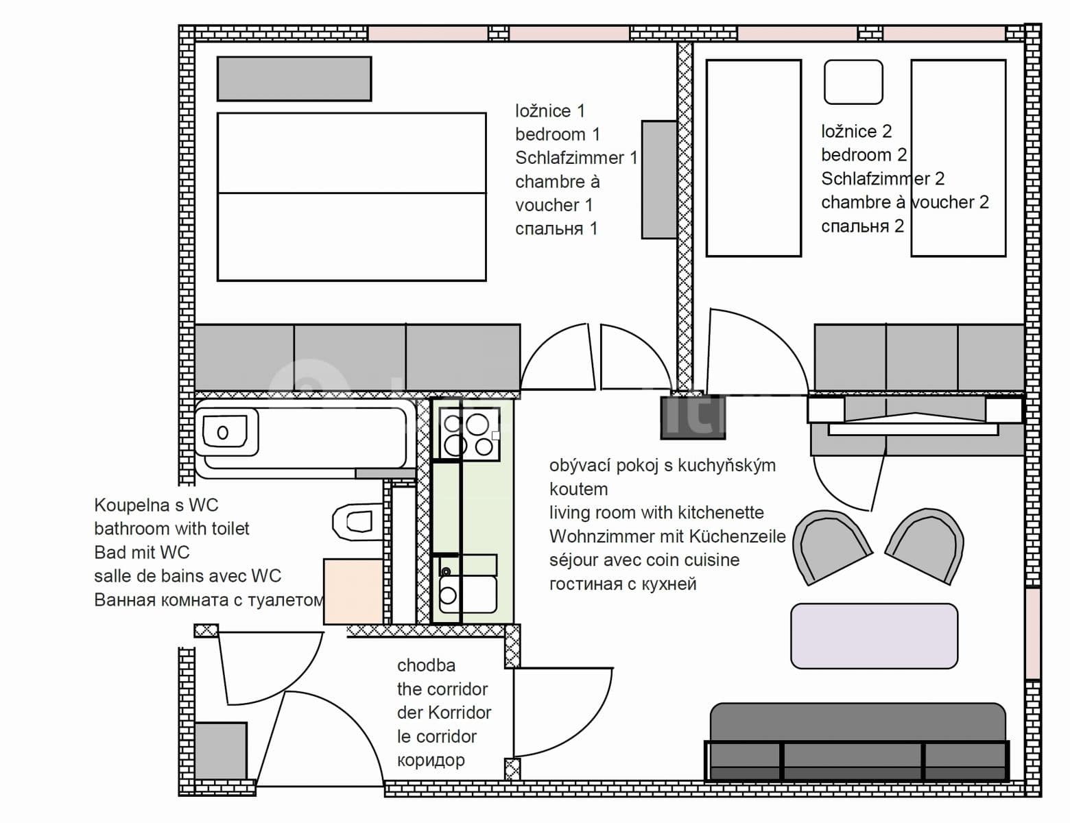 Pronájem bytu 3+kk 42 m², Molákova, Praha, Praha Pronájem bytu 3+kk 42 m², Molákova, Praha, Praha