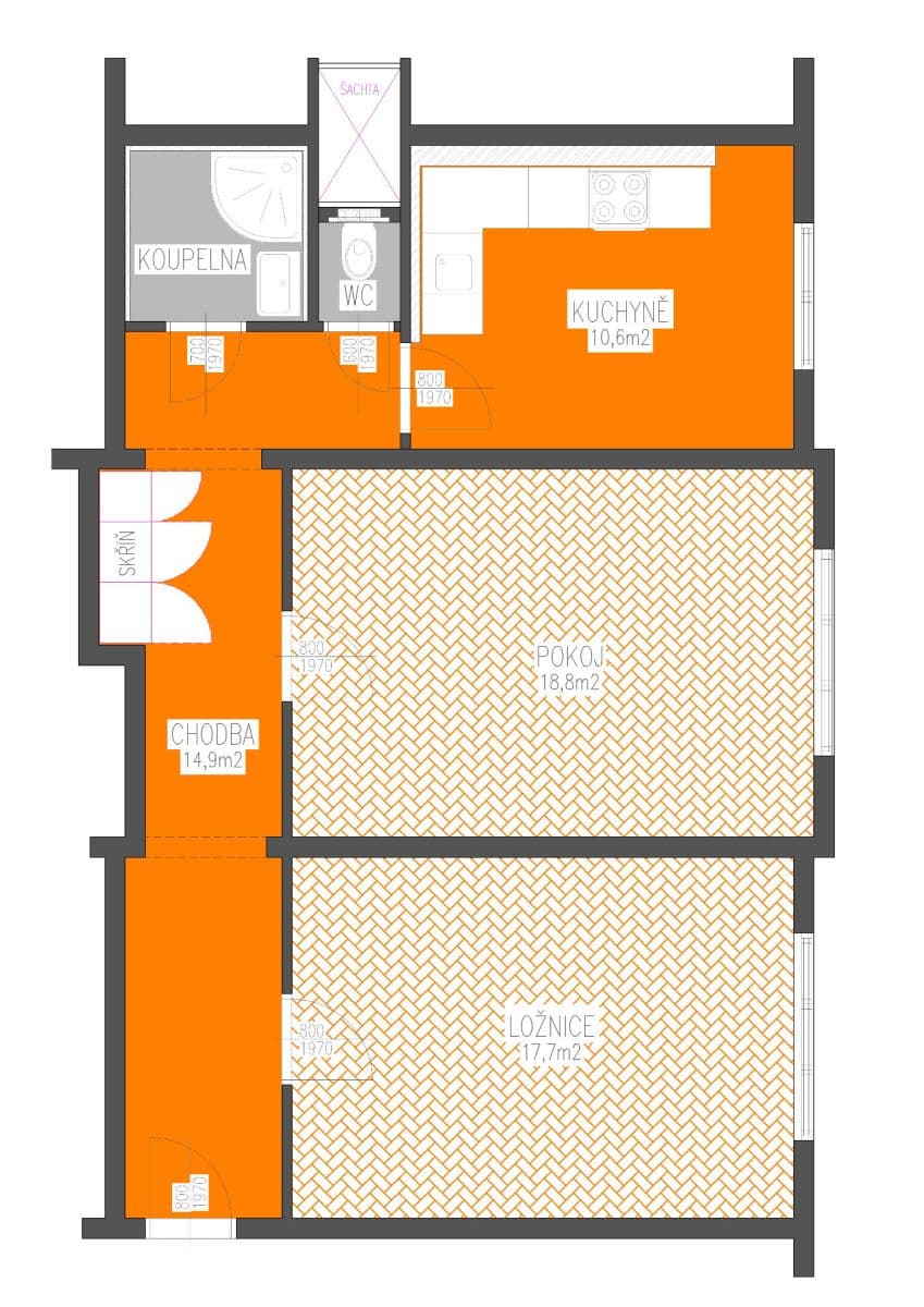 Prodej bytu 2+1 64 m², Tehovská, Praha, Praha Prodej bytu 2+1 64 m², Tehovská, Praha, Praha