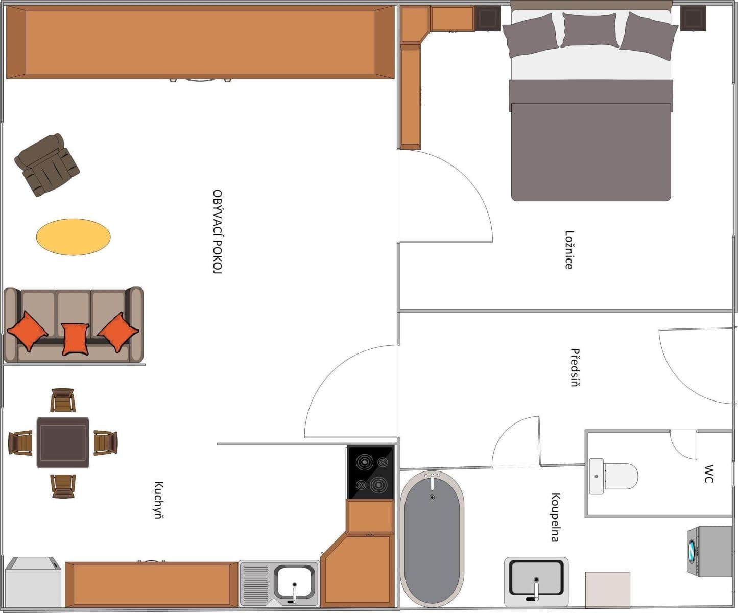 Pronájem bytu 2+kk 42 m², Humpolecká, Praha, Praha Pronájem bytu 2+kk 42 m², Humpolecká, Praha, Praha