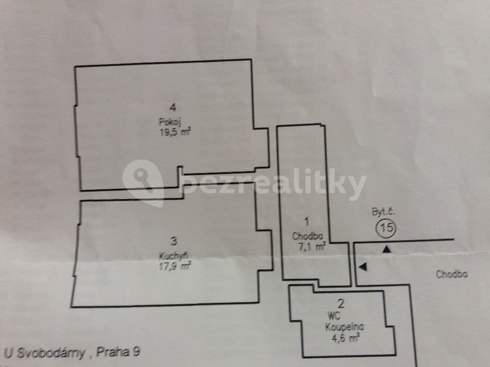 Pronájem bytu 2+kk 50 m², U Svobodárny, Praha, Praha Pronájem bytu 2+kk 50 m², U Svobodárny, Praha, Praha
