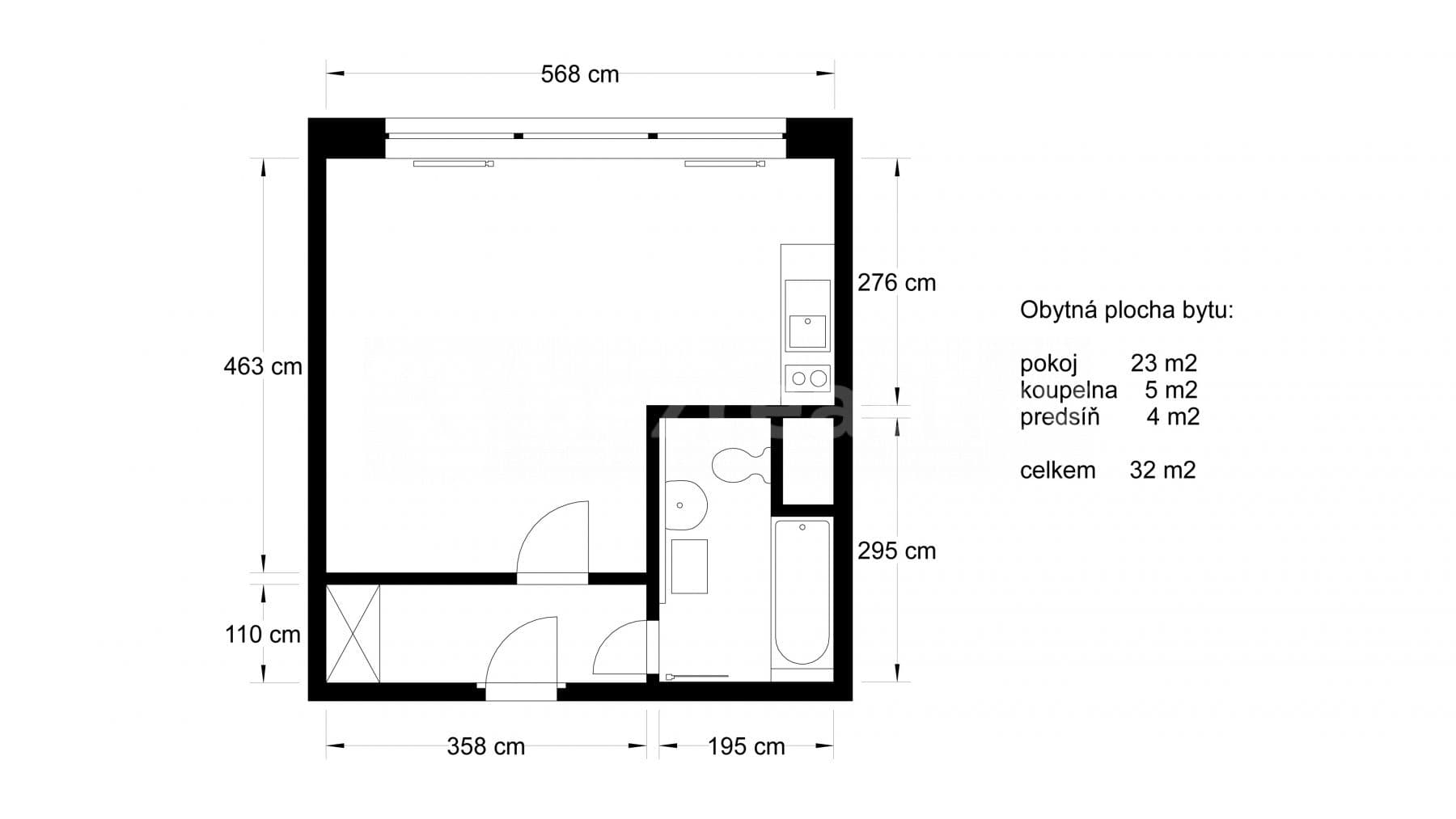 Pronájem bytu 1+kk 32 m², Sluneční Náměstí, Praha, Praha Pronájem bytu 1+kk 32 m², Sluneční Náměstí, Praha, Praha