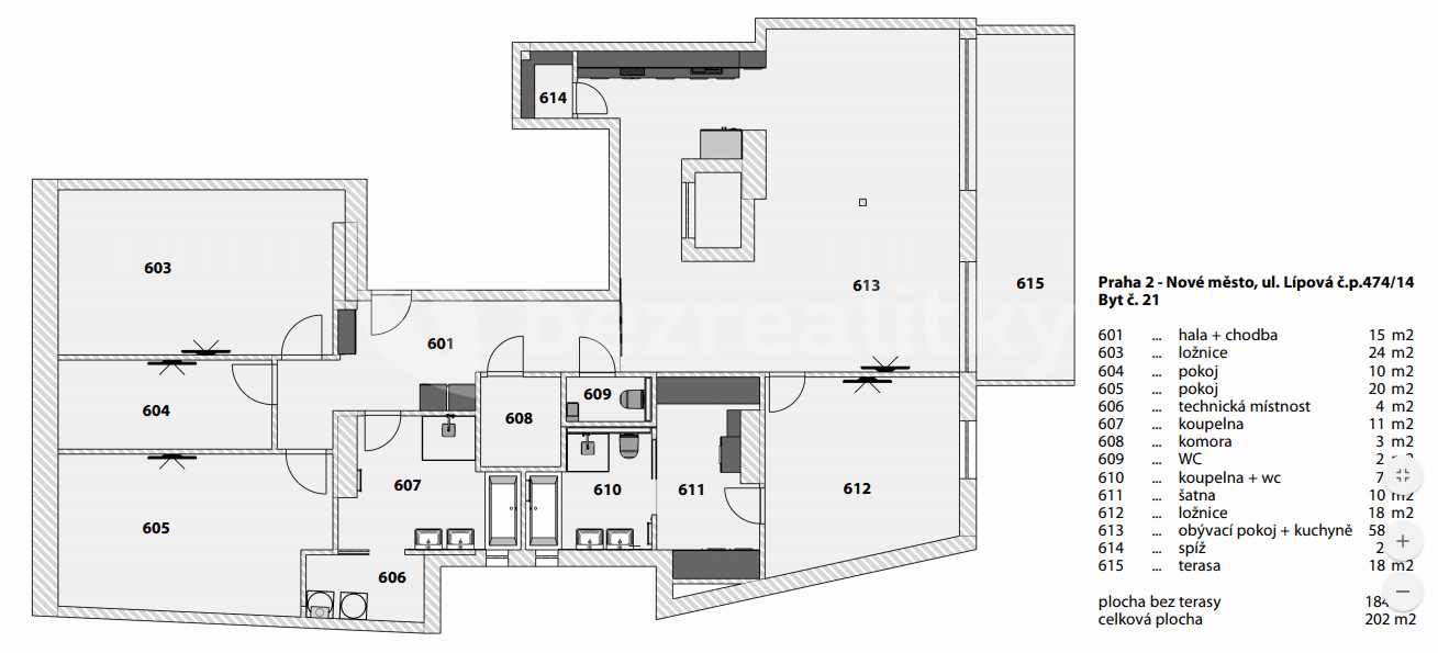 Pronájem bytu 5+kk 184 m², Lípová, Praha, Praha Pronájem bytu 5+kk 184 m², Lípová, Praha, Praha