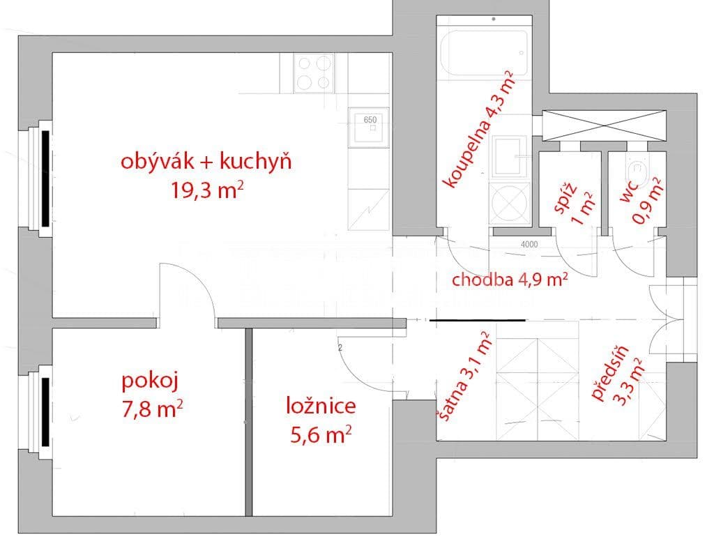 Pronájem bytu 2+kk 51 m², Musílkova, Praha, Praha Pronájem bytu 2+kk 51 m², Musílkova, Praha, Praha