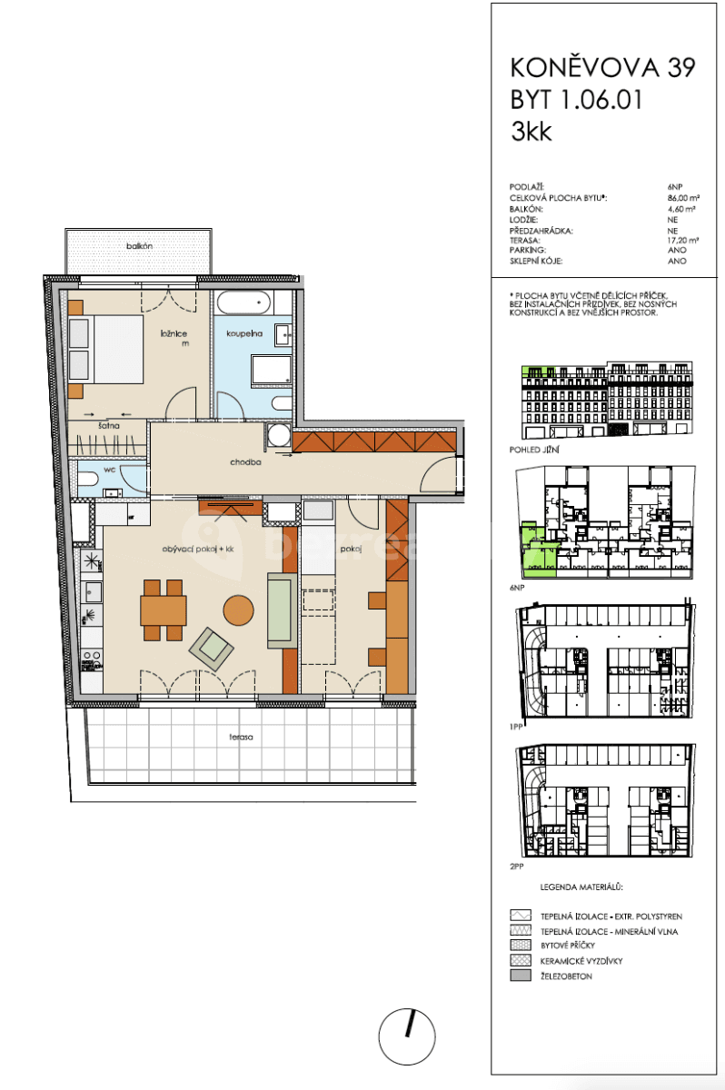 Pronájem bytu 3+kk 120 m², Koněvova, Praha, Praha Pronájem bytu 3+kk 120 m², Koněvova, Praha, Praha