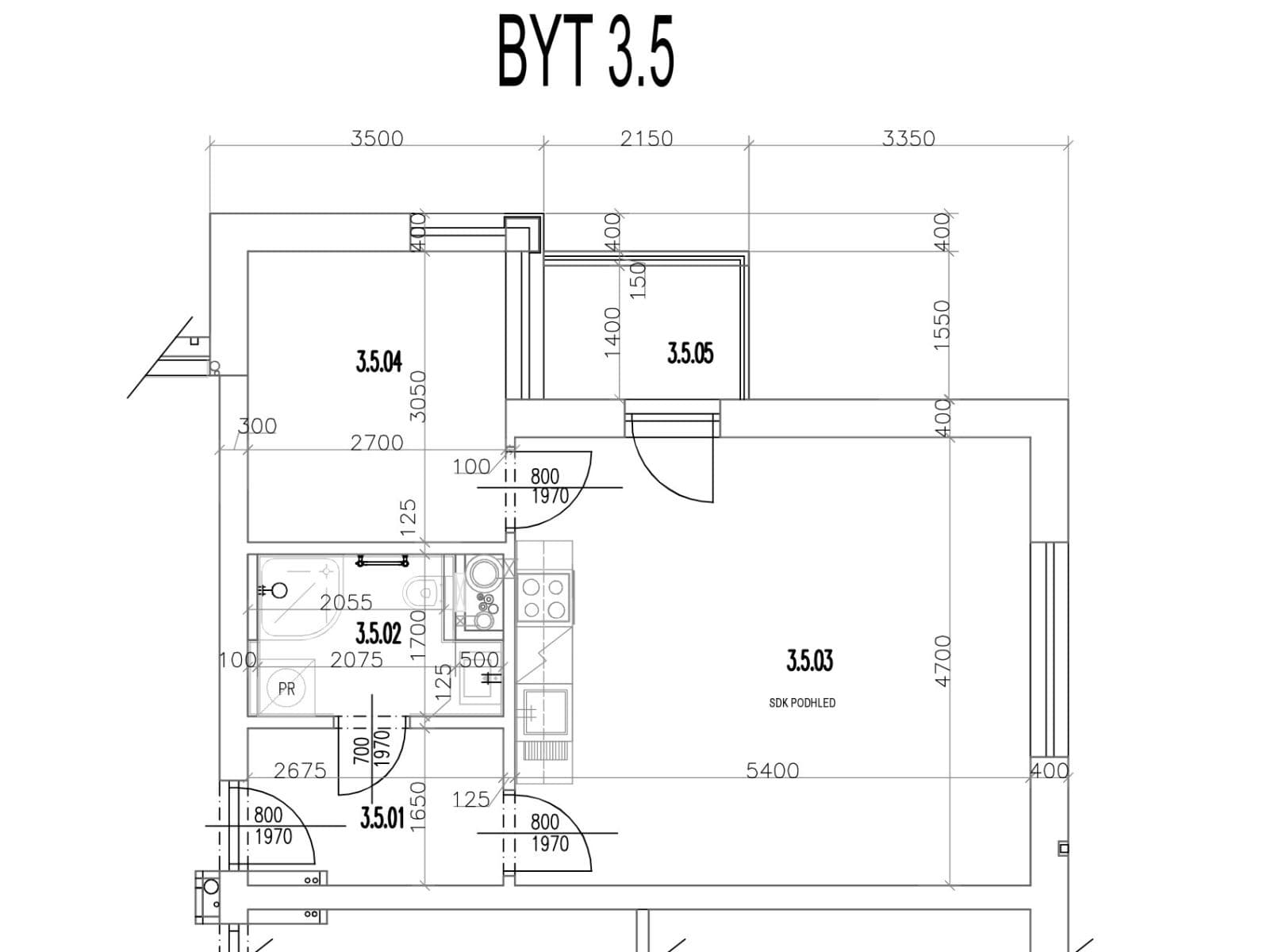 Pronájem bytu 2+kk 42 m², Kadečkové, Praha, Praha Pronájem bytu 2+kk 42 m², Kadečkové, Praha, Praha