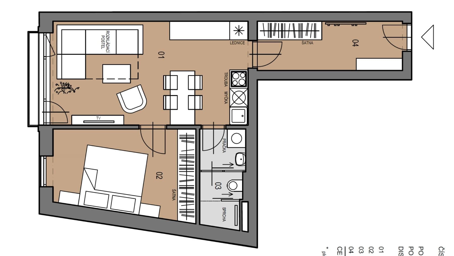 Pronájem bytu 2+kk 50 m², Křenová, Brno, Jihomoravský kraj Pronájem bytu 2+kk 50 m², Křenová, Brno, Jihomoravský kraj