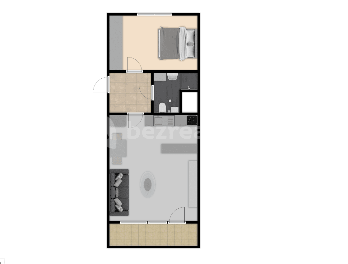 Pronájem bytu 2+kk 49 m², Brichtova, Praha, Praha Pronájem bytu 2+kk 49 m², Brichtova, Praha, Praha