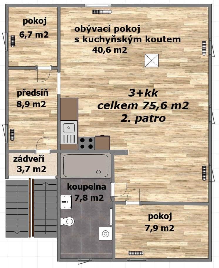 Pronájem bytu 3+kk 75 m², K Havlínu, Praha, Praha Pronájem bytu 3+kk 75 m², K Havlínu, Praha, Praha