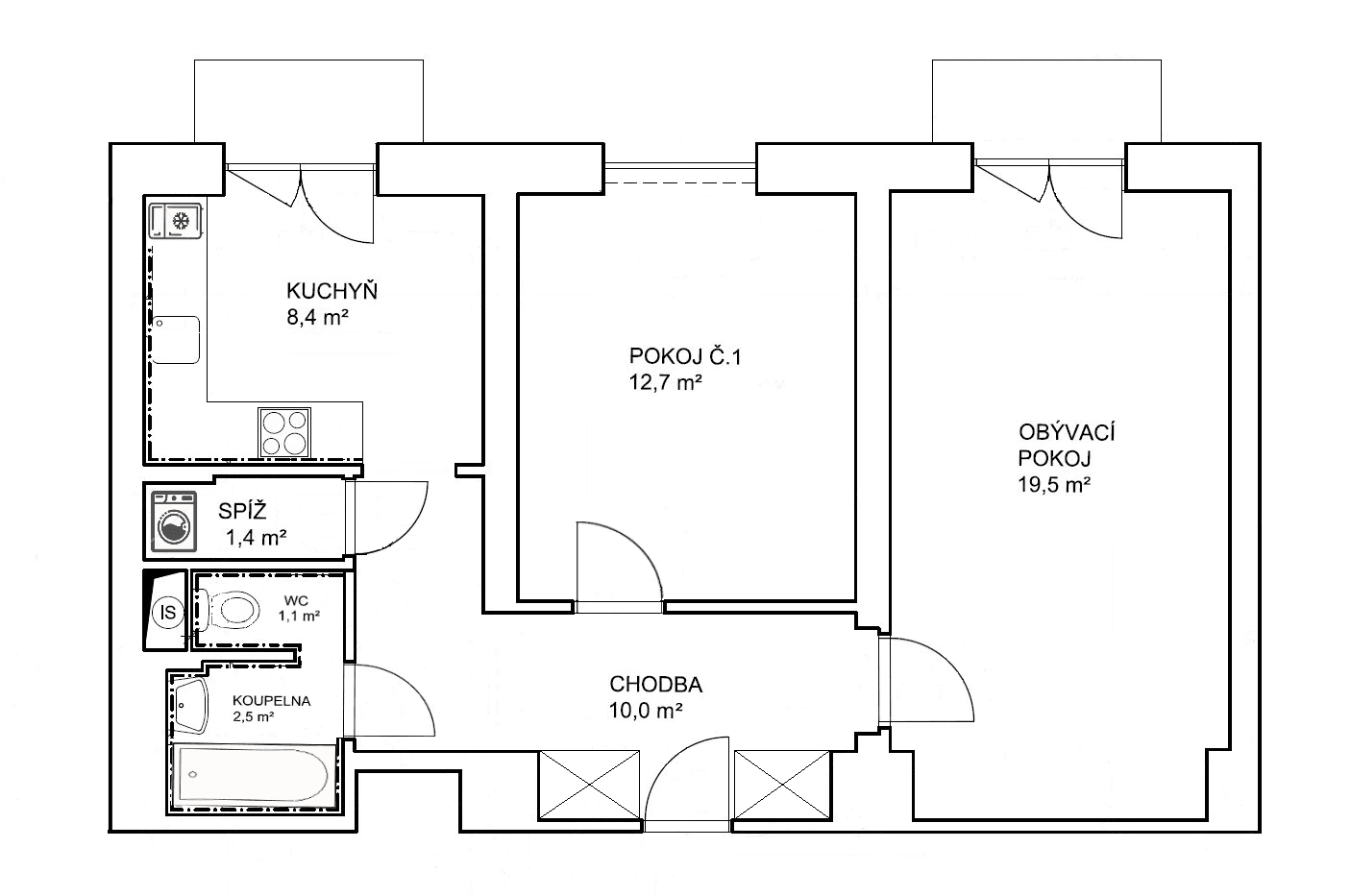 Pronájem bytu 2+1 56 m², Družstevní Ochoz, Praha, Praha Pronájem bytu 2+1 56 m², Družstevní Ochoz, Praha, Praha