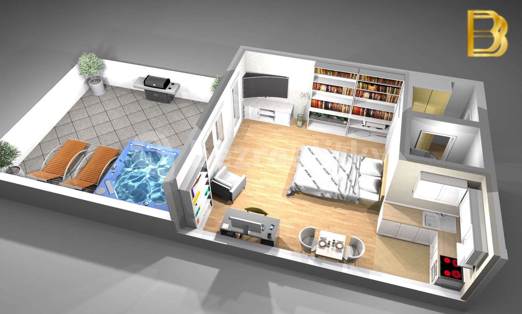 Pronájem bytu 1+kk 36 m², Nademlejnská, Praha, Praha Pronájem bytu 1+kk 36 m², Nademlejnská, Praha, Praha