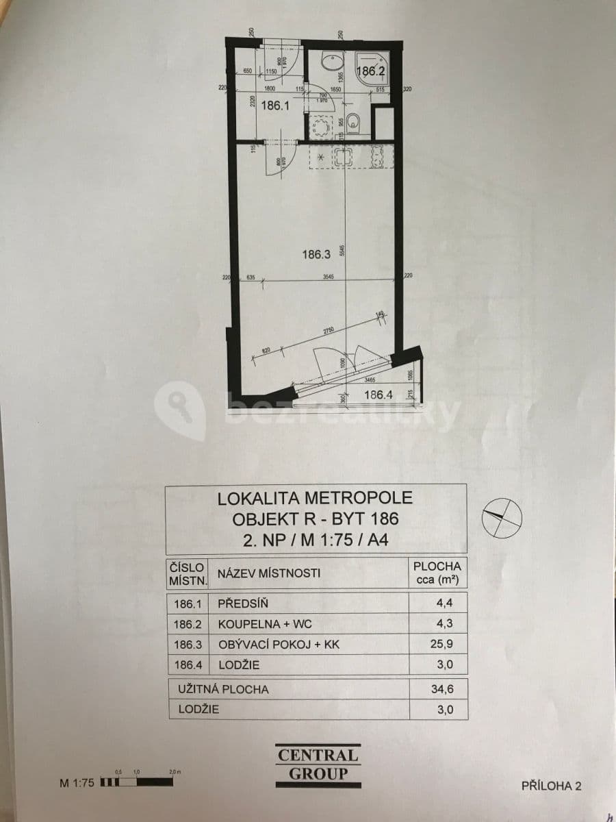 Pronájem bytu 1+kk 35 m², Sazovická, Praha, Praha Pronájem bytu 1+kk 35 m², Sazovická, Praha, Praha