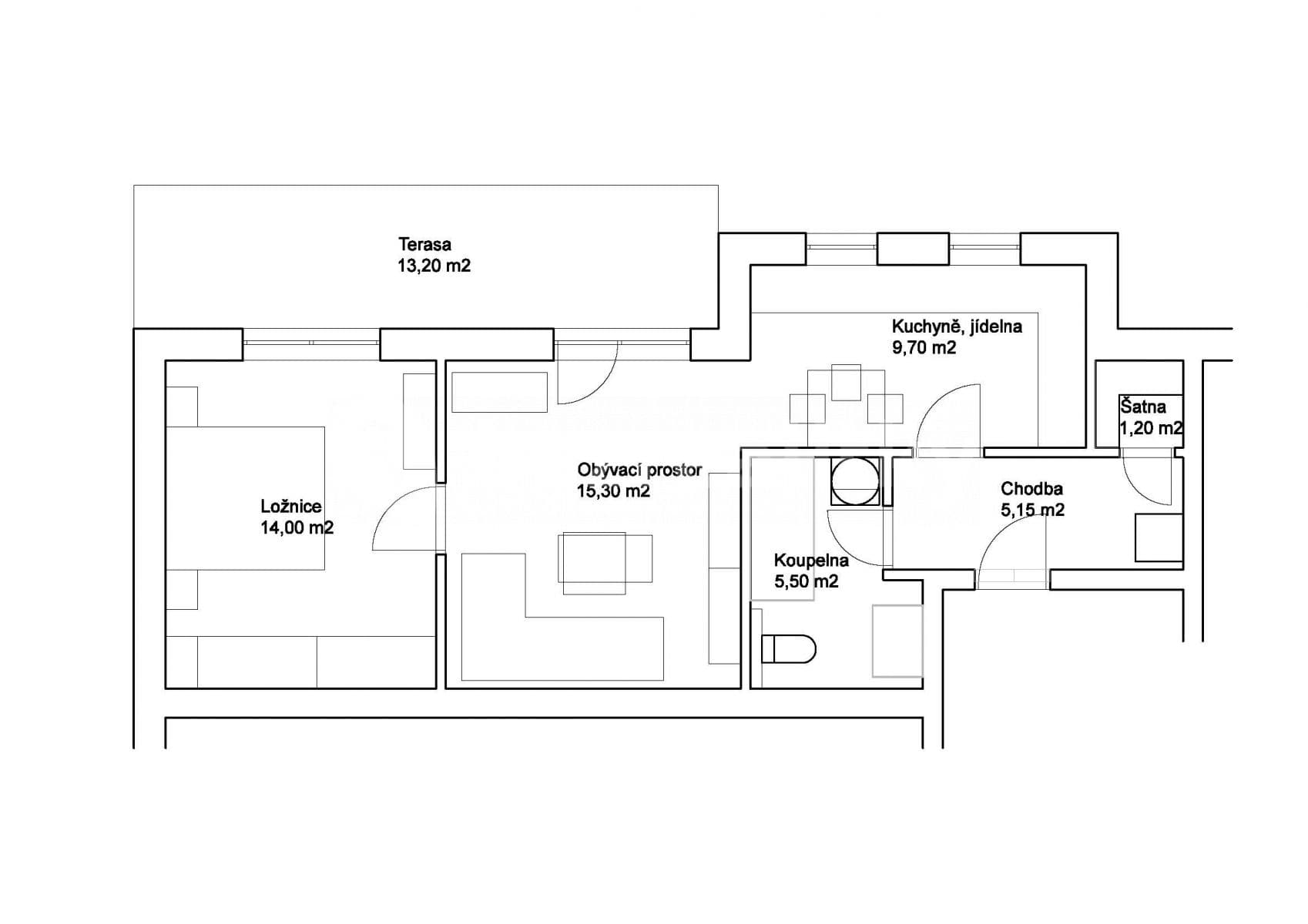 Pronájem bytu 2+kk 54 m², Lipůvka, Jihomoravský kraj Pronájem bytu 2+kk 54 m², Lipůvka, Jihomoravský kraj