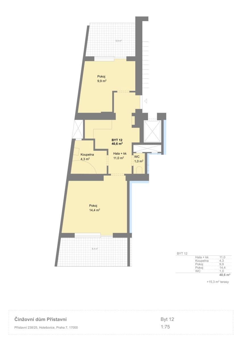 Pronájem bytu 2+kk 53 m², Přístavní, Praha, Praha Pronájem bytu 2+kk 53 m², Přístavní, Praha, Praha