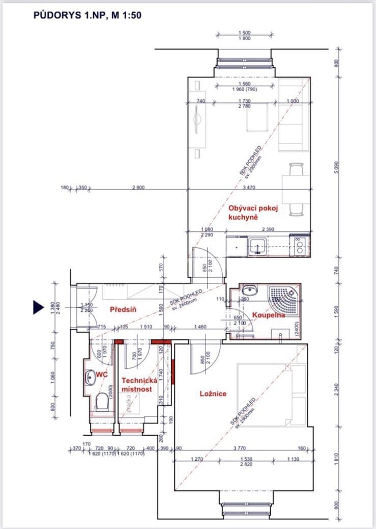Pronájem bytu 2+kk 46 m², Na Spojce, Praha, Praha Pronájem bytu 2+kk 46 m², Na Spojce, Praha, Praha