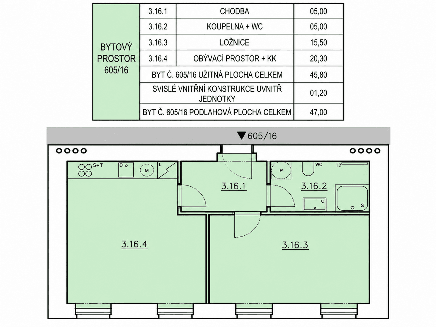 Pronájem bytu 2+kk 47 m², Kmochova, Praha, Praha Pronájem bytu 2+kk 47 m², Kmochova, Praha, Praha