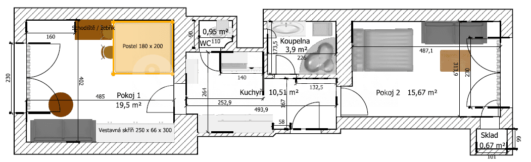 Pronájem bytu 2+1 53 m², Petrohradská, Praha, Praha Pronájem bytu 2+1 53 m², Petrohradská, Praha, Praha