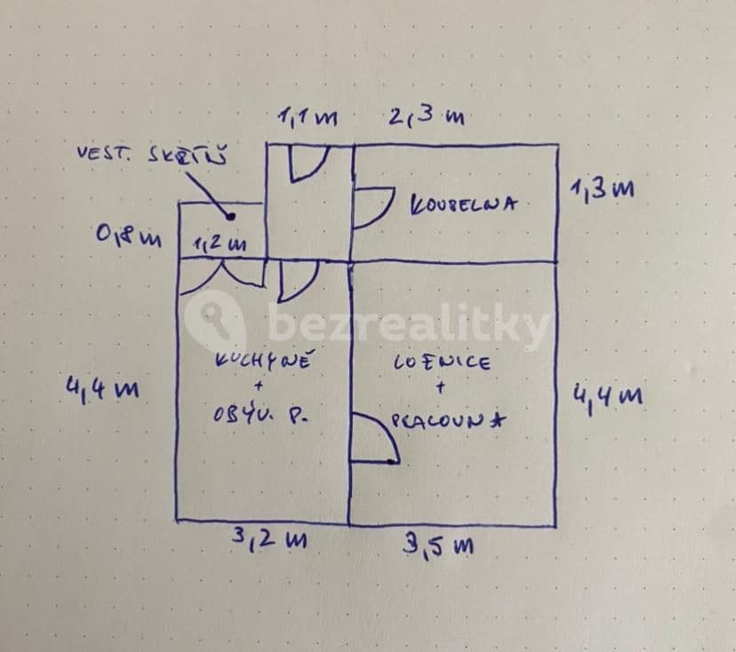 Pronájem bytu 2+kk 35 m², Novorossijská, Praha, Praha Pronájem bytu 2+kk 35 m², Novorossijská, Praha, Praha