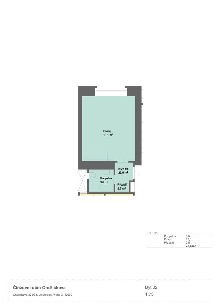 Pronájem bytu 1+kk 25 m², Ondříčkova, Praha, Praha Pronájem bytu 1+kk 25 m², Ondříčkova, Praha, Praha