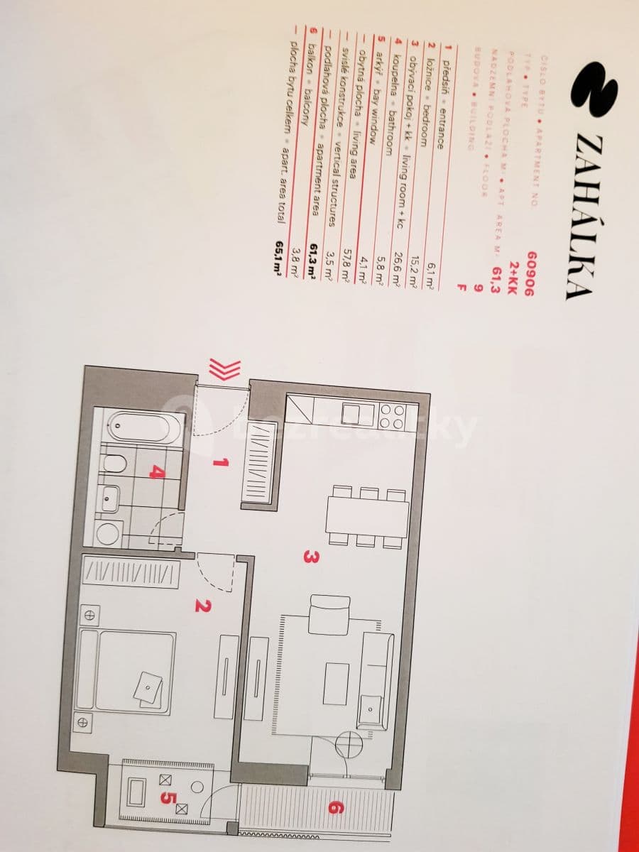 Pronájem bytu 2+kk 61 m², Mezi Vodami, Praha, Praha Pronájem bytu 2+kk 61 m², Mezi Vodami, Praha, Praha