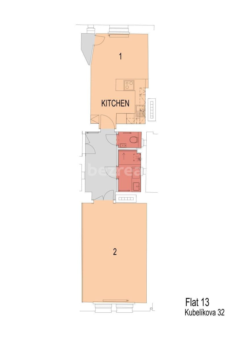 Pronájem bytu 2+kk 53 m², Kubelíkova, Praha, Praha Pronájem bytu 2+kk 53 m², Kubelíkova, Praha, Praha
