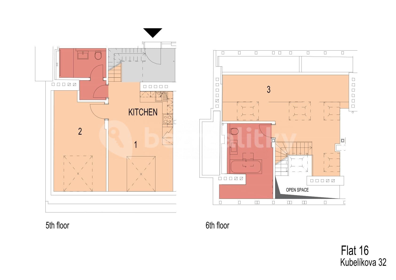Pronájem bytu 3+kk 89 m², Kubelíkova, Praha, Praha Pronájem bytu 3+kk 89 m², Kubelíkova, Praha, Praha