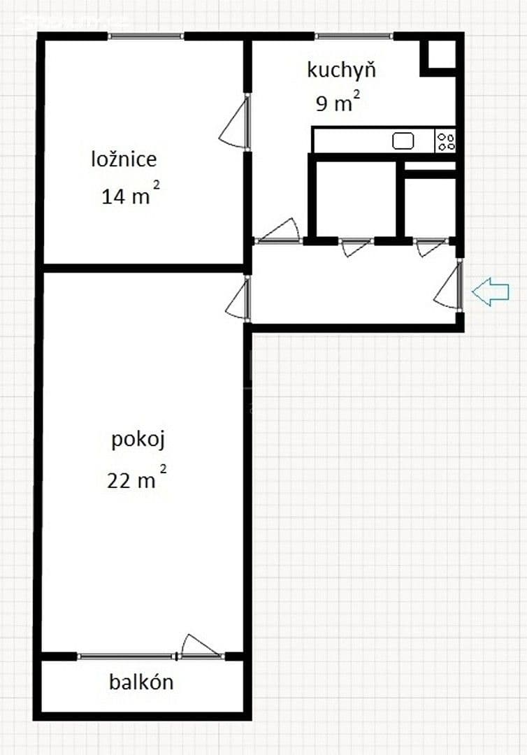 Pronájem bytu 2+1 52 m², Květinková, Praha, Praha Pronájem bytu 2+1 52 m², Květinková, Praha, Praha