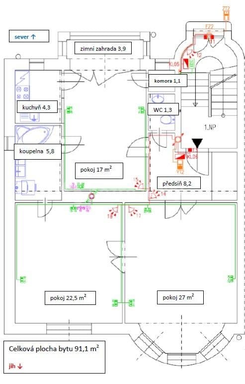 Pronájem bytu 3+1 91 m², Na Třebešíně, Praha, Praha Pronájem bytu 3+1 91 m², Na Třebešíně, Praha, Praha