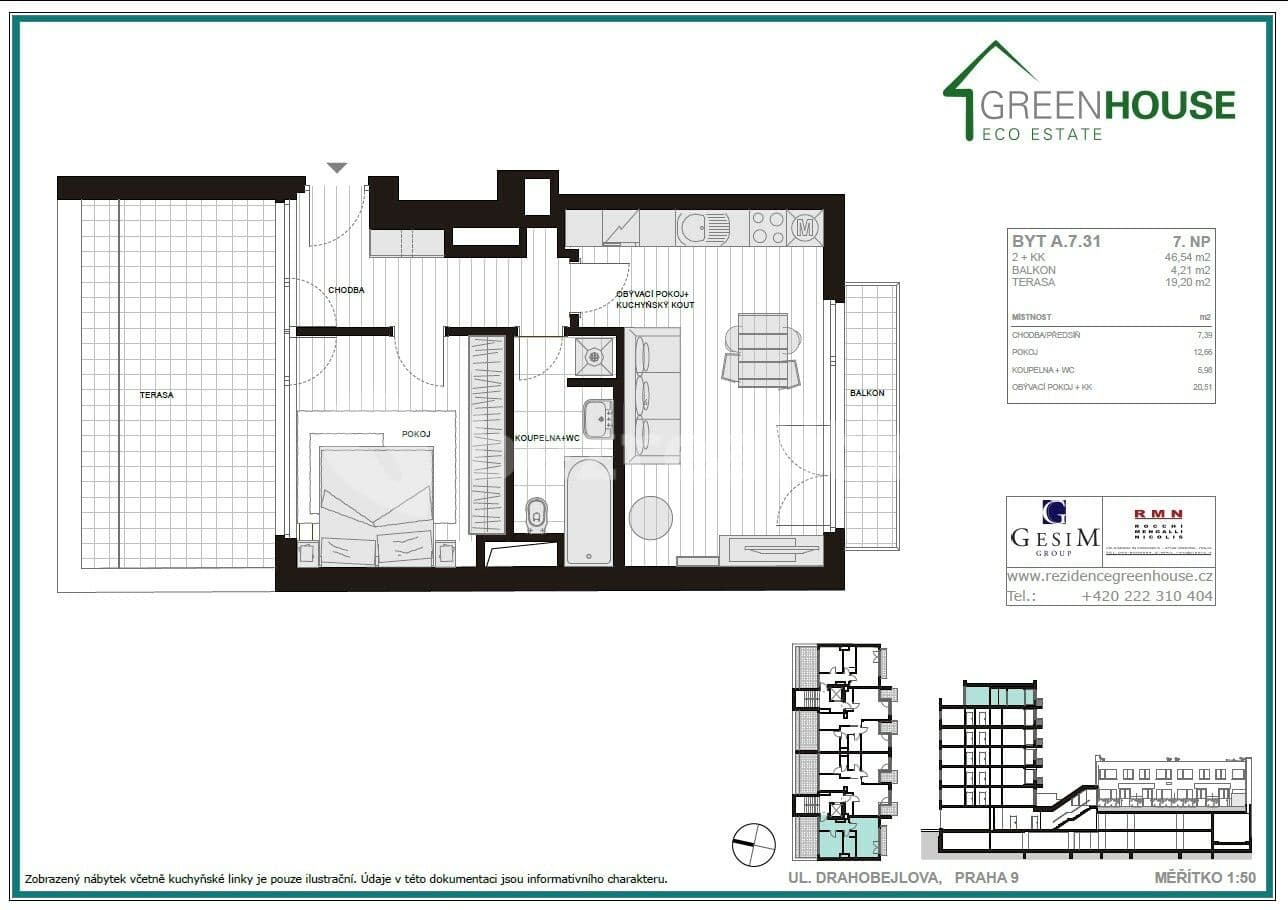 Pronájem bytu 2+kk 70 m², Drahobejlova, Praha, Praha Pronájem bytu 2+kk 70 m², Drahobejlova, Praha, Praha