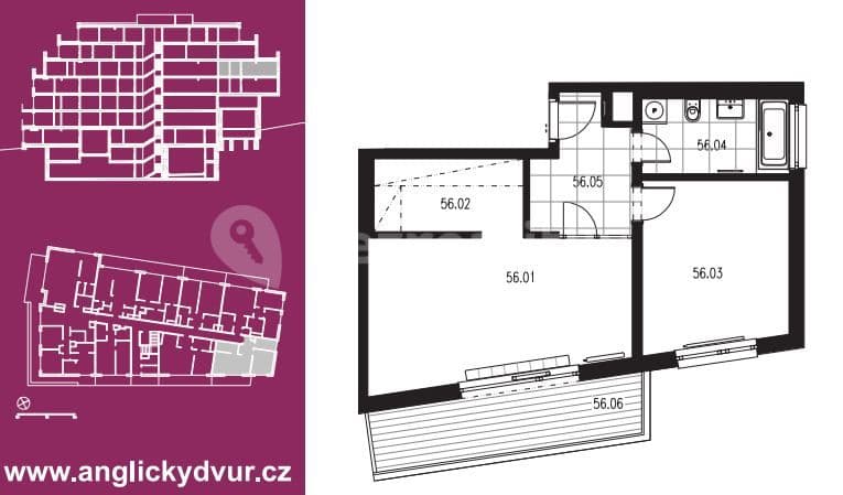 Pronájem bytu 2+kk 55 m², Služská, Praha, Praha Pronájem bytu 2+kk 55 m², Služská, Praha, Praha