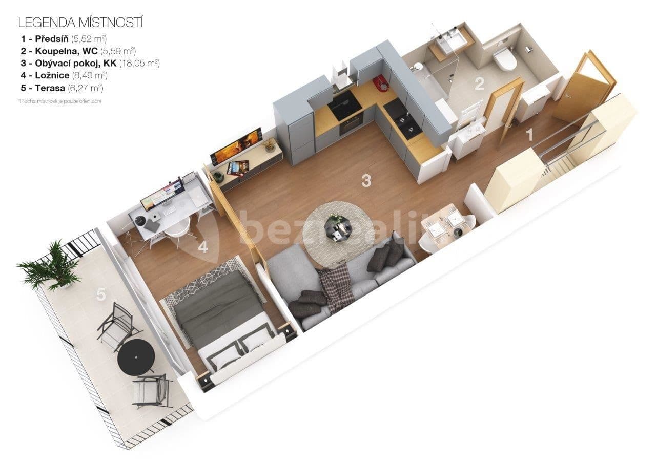 Pronájem bytu 1+kk 37 m², Na Slatince, Praha, Praha Pronájem bytu 1+kk 37 m², Na Slatince, Praha, Praha