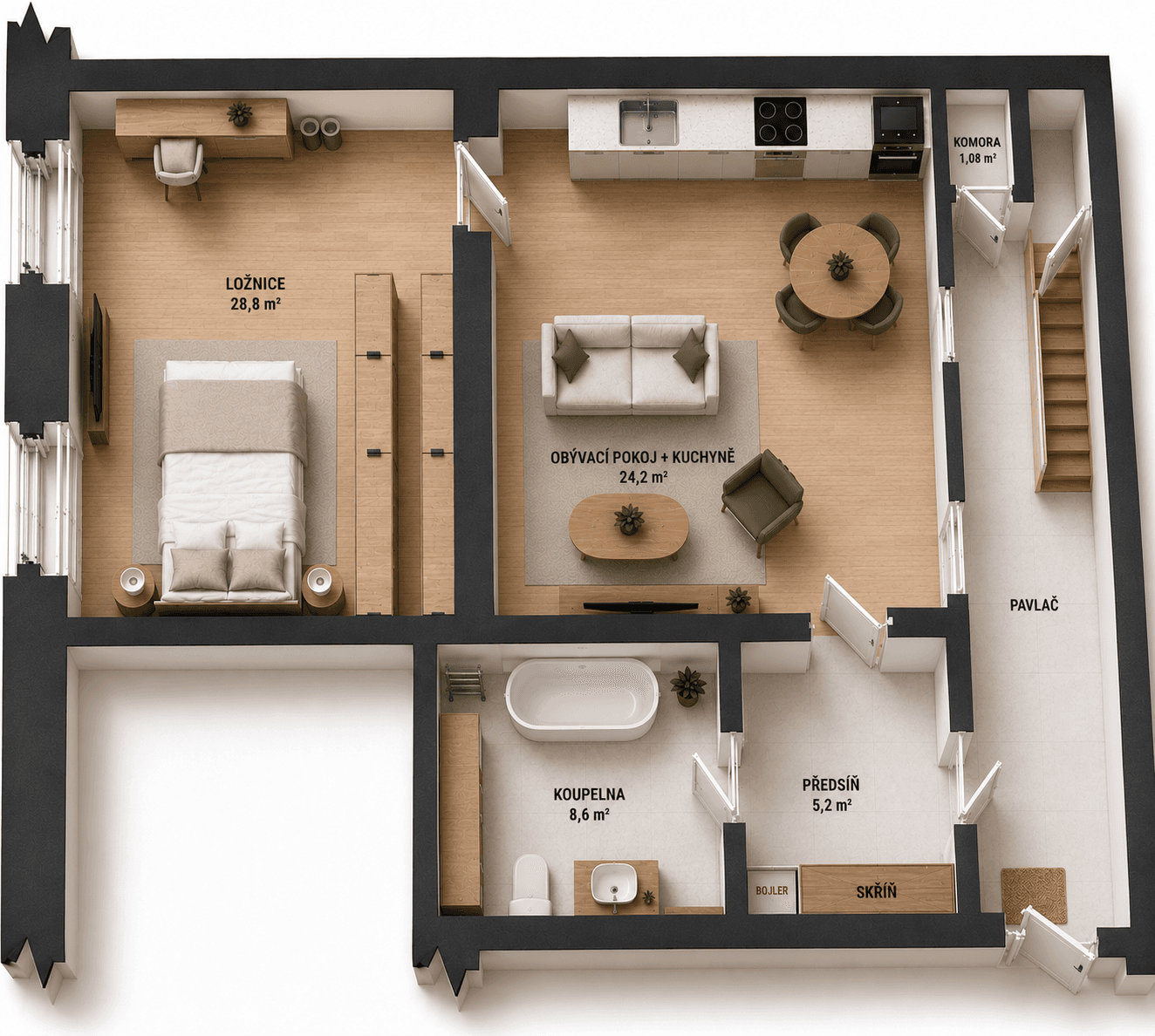 Pronájem bytu 2+kk 68 m², Štefánikova, Praha, Praha Pronájem bytu 2+kk 68 m², Štefánikova, Praha, Praha