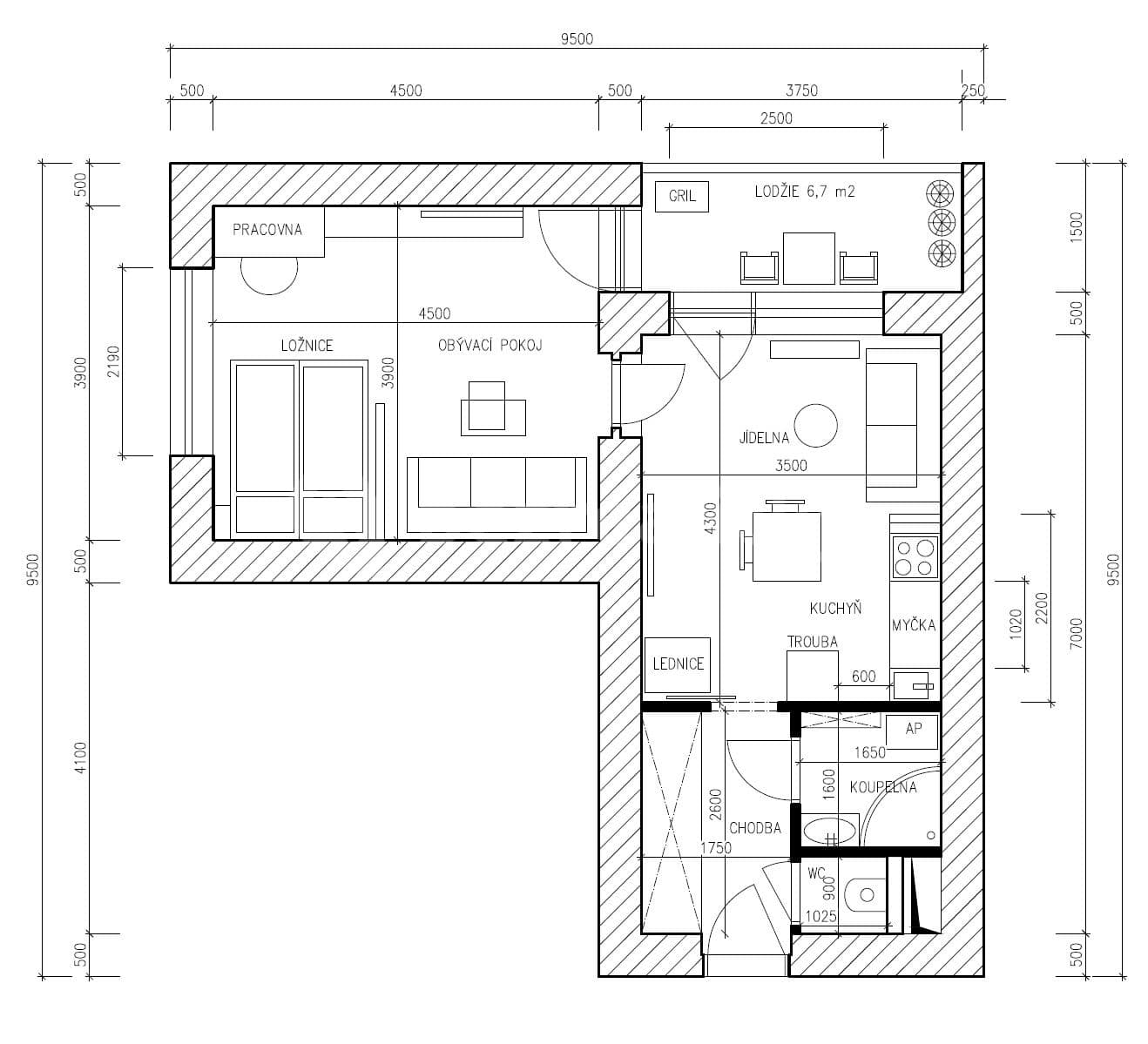 Pronájem bytu 2+kk 48 m², Bělohorská, Brno, Jihomoravský kraj Pronájem bytu 2+kk 48 m², Bělohorská, Brno, Jihomoravský kraj
