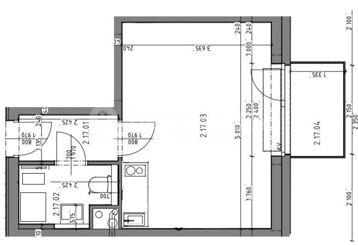 Pronájem bytu 1+kk 30 m², Křižanská, Praha, Praha Pronájem bytu 1+kk 30 m², Křižanská, Praha, Praha